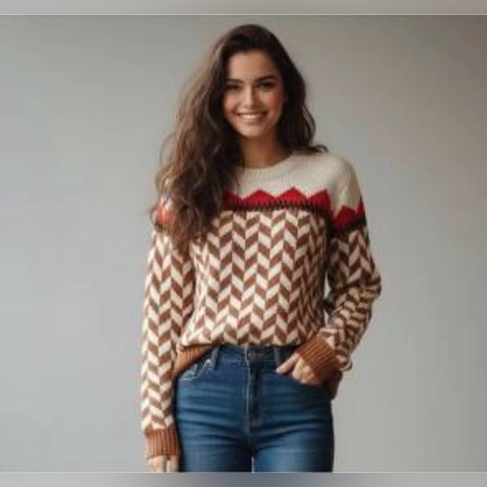 Madewell Wool Geometric Sweater -  M